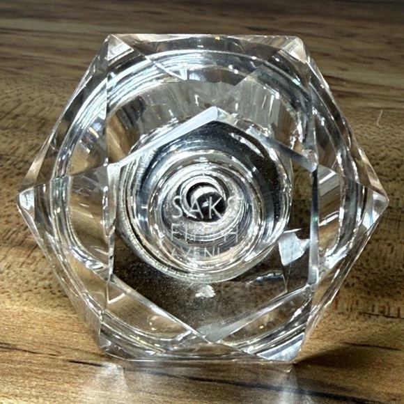 Saks Fifth Ave Crystal Cut Perfume Bottles Lot Of 3 Geometric Facets Signed Rare - Picture 10 of 12